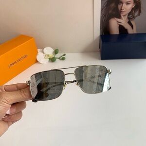 Louis Vuitton Silver Metal Sunglasses with Smoke Lenses